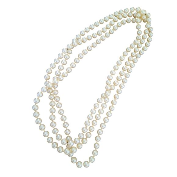 Vintage String of Pearls Gatsby 66" Strand Costume Faux Pearls - Picture 11 of 16